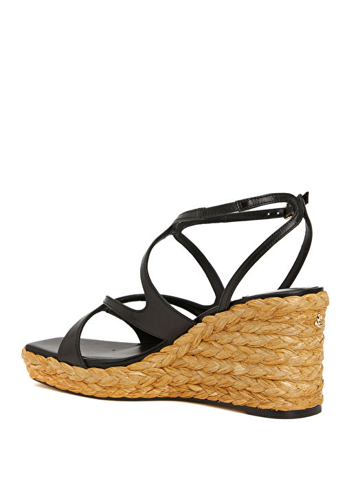 Ayla Siyah Kadın Deri Espadril - Görsel 4