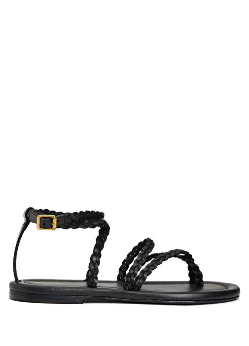 Penelope Siyah Kadın Deri Terlik - Görsel 2