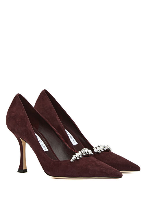 Belinda Bordo Süet Stiletto - Görsel 3