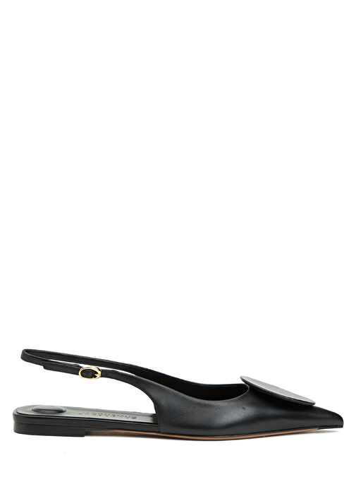 Siyah Toka Detaylı Deri Babet - Görsel 2