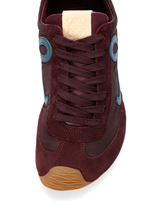 Ballet Runner Mavi Bordo Kadın Deri Sneaker - Görsel 5