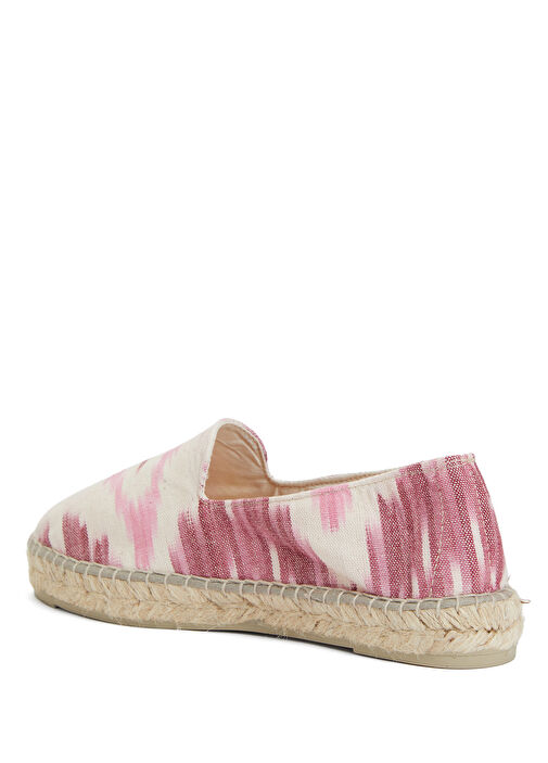 Pembe Beyaz Desenli Kadın Espadril - Görsel 4