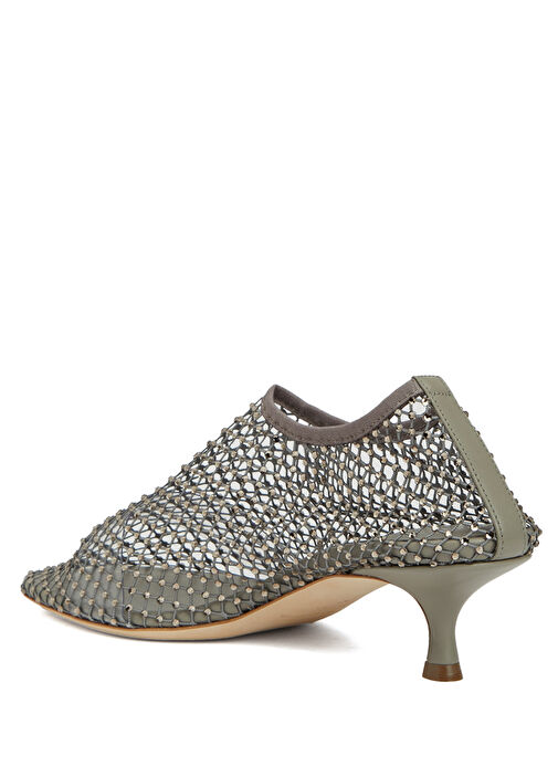 Minette Gri Taşlı Transparan Topuklu Ayakkabı - Görsel 4