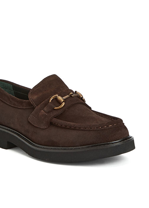 Acı Kahve Tokalı Kadın Deri Loafer - Görsel 7