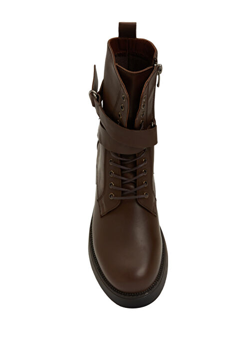 Kahverengi Kadın Deri Bot - Görsel 5