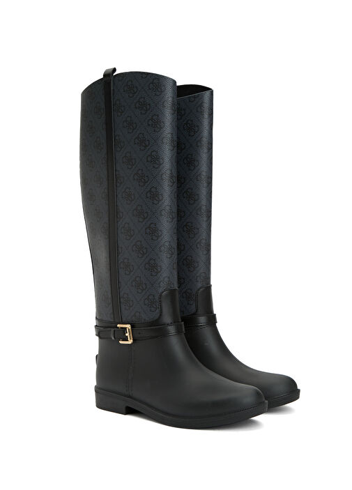 Siyah Logo Desenli Kadın Bot - Görsel 3