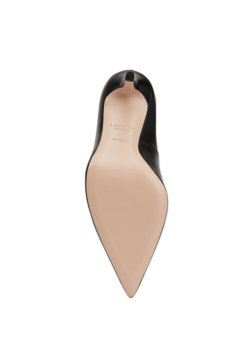 Siyah Deri Stiletto - Görsel 6
