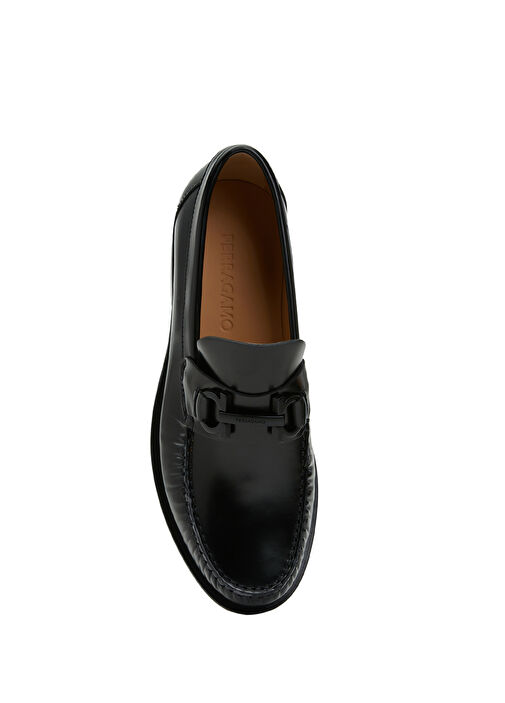 Siyah Logo Detaylı Erkek Deri Loafer - Görsel 5