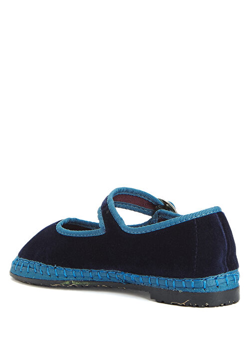 Montague Lacivert Kız Çocuk Kadife Babet - Görsel 4