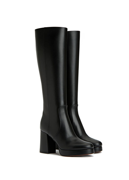 Fawcette Siyah Topuklu Deri Çizme - Görsel 3