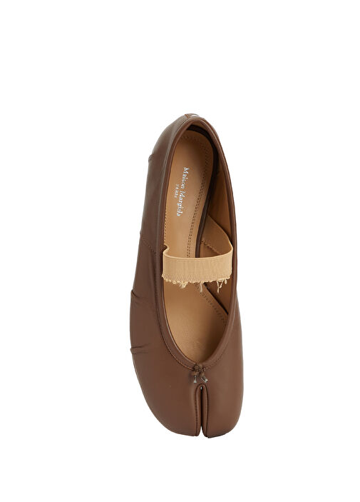 Tabi Açık Kahverengi Deri Babet - Görsel 5