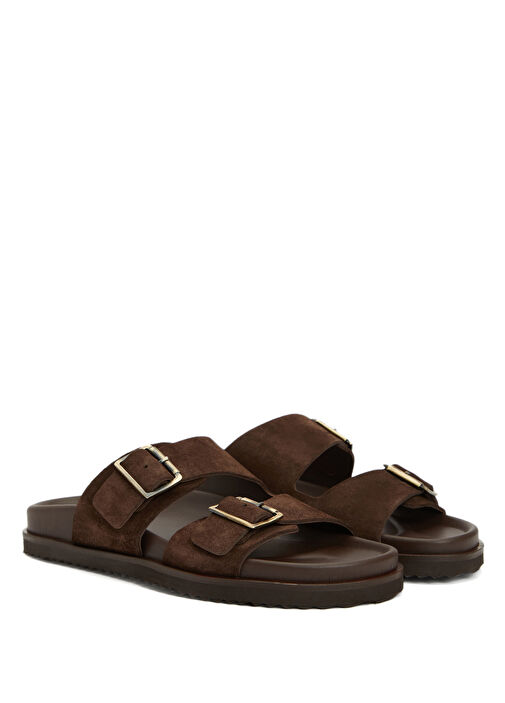 Acı Kahverengi Kadın Süet Terlik - Görsel 3