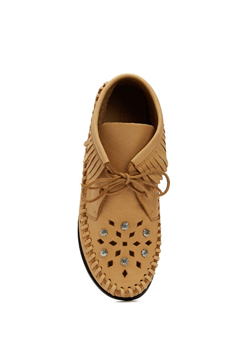 Felsa Kum Püsküllü Kadın Deri Loafer - Görsel 5