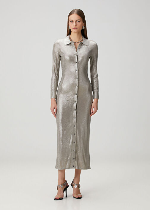 alexander wang silver dress Alexander Wang Sleeveless Mini Dress | Silver