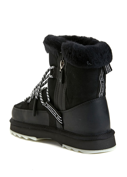 Blurred Siyah Kadın Deri Bot - Görsel 4