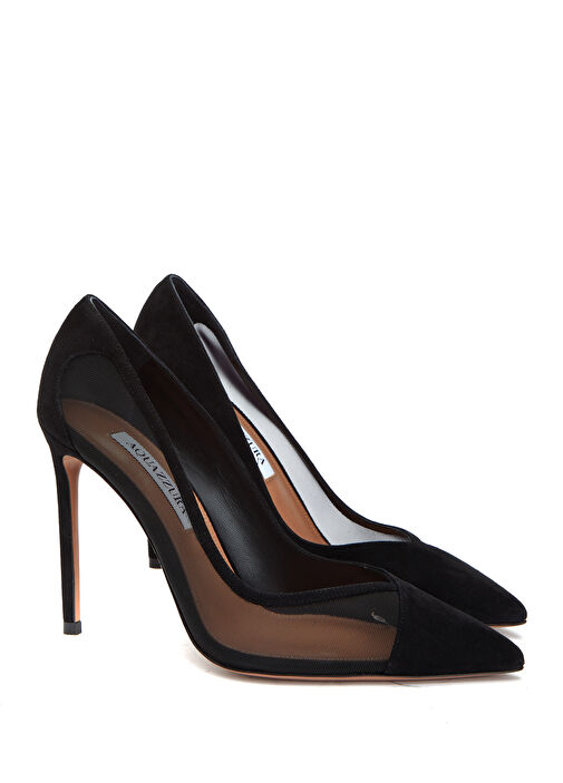 Siyah Süet Stiletto - Görsel 3