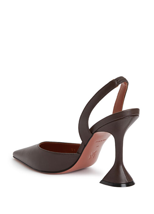 Holli Kahverengi Deri Topuklu Ayakkabı - Görsel 4