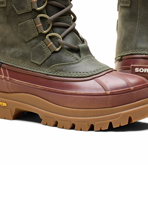 X Barbour Caribou Haki Erkek Deri Bot - Görsel 7
