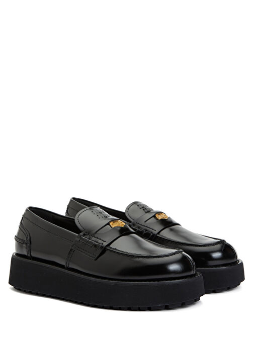 Siyah Kadın Deri Loafer - Görsel 3