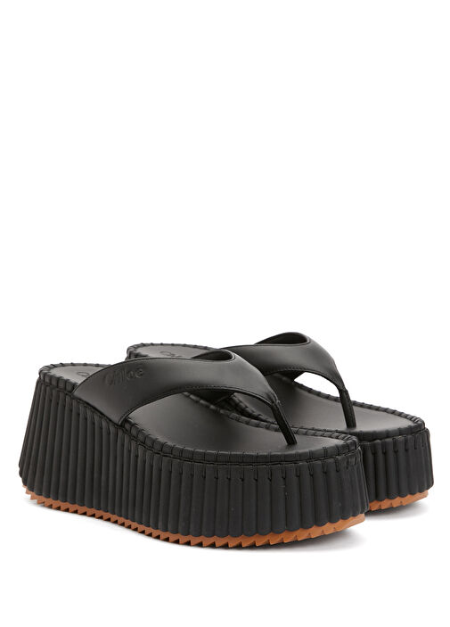 Nama Siyah Kadın Deri Terlik - Görsel 3