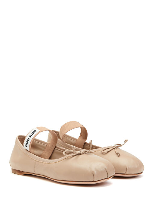 Lacivert Logo Detaylı Deri Babet - Görsel 3