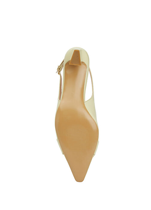 Sarı Deri Topuklu Ayakkabı - Görsel 6