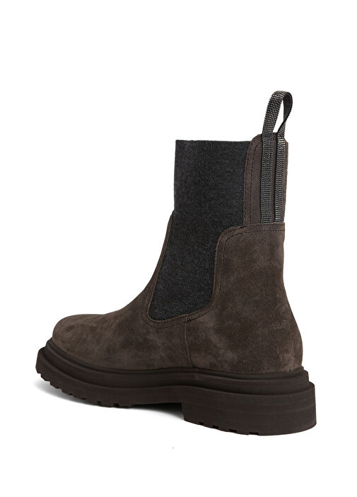 Koyu Kahverengi Kadın Süet Bot - Görsel 4