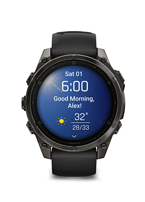 Garmin - Fenix 8 Amoled Sapphire Karbon Gri DLC Titanyum 47mm