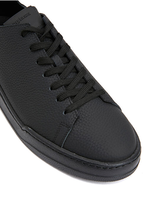 Siyah Erkek Deri Sneaker - Görsel 7