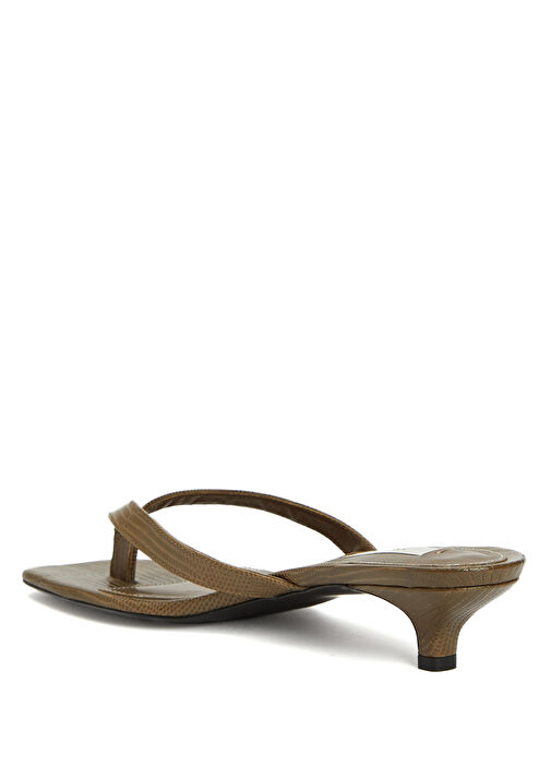 Haki Kadın Deri Terlik - Görsel 4