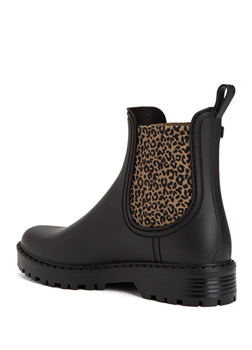 Siyah Leopar Desen Detaylı Kadın Bot - Görsel 4