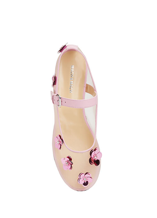 Pembe Taşlı Çiçek Aplikeli Babet - Görsel 5