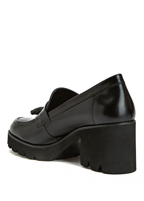 Siyah Kadın Deri Loafer - Görsel 4
