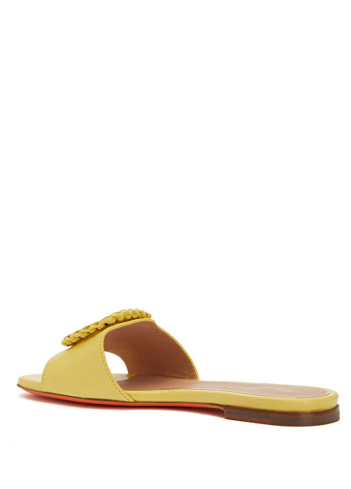 Sarı Tokalı Kadın Deri Terlik - Görsel 4