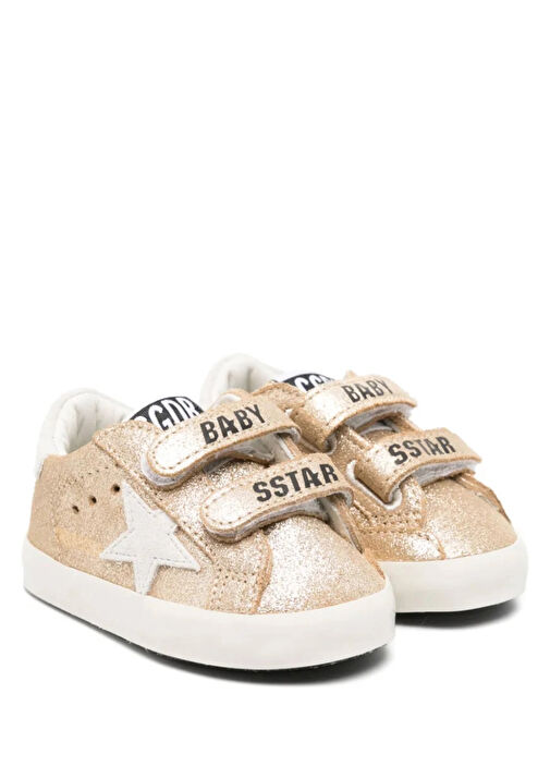 Old School Gold Beyaz Unisex Çocuk Deri Sneaker - Görsel 2