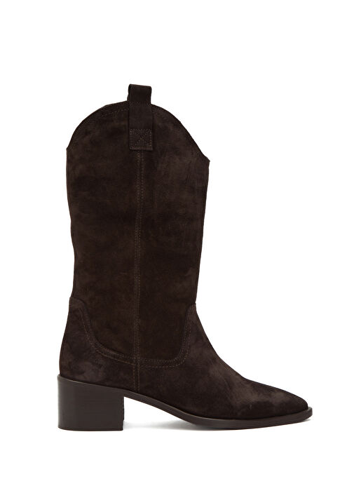 Koyu Kahverengi Kadın Süet Çizme - Görsel 3