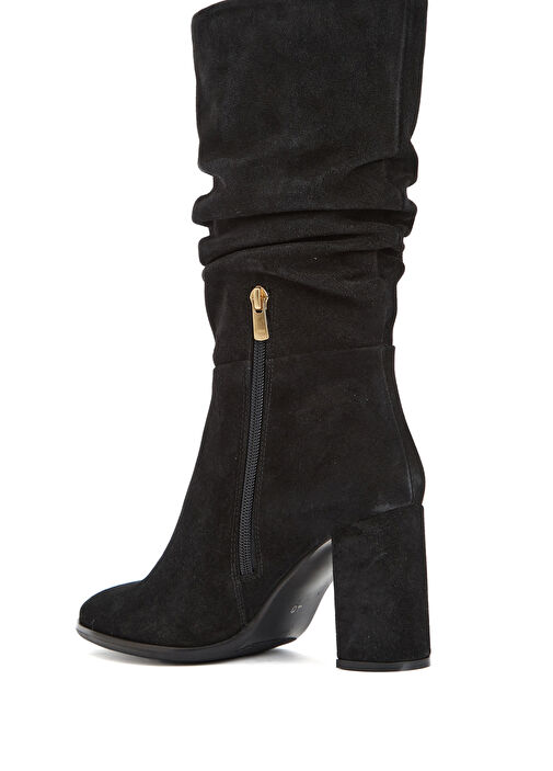 Siyah Büzgülü Kadın Çizme - Görsel 4