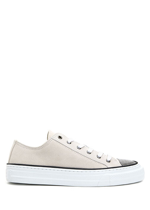Krem Kadın Deri Sneaker - Görsel 2