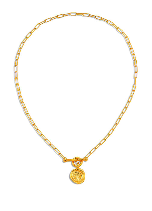 Michael's Wax Seal Chained River Womens Gold Plated Necklace