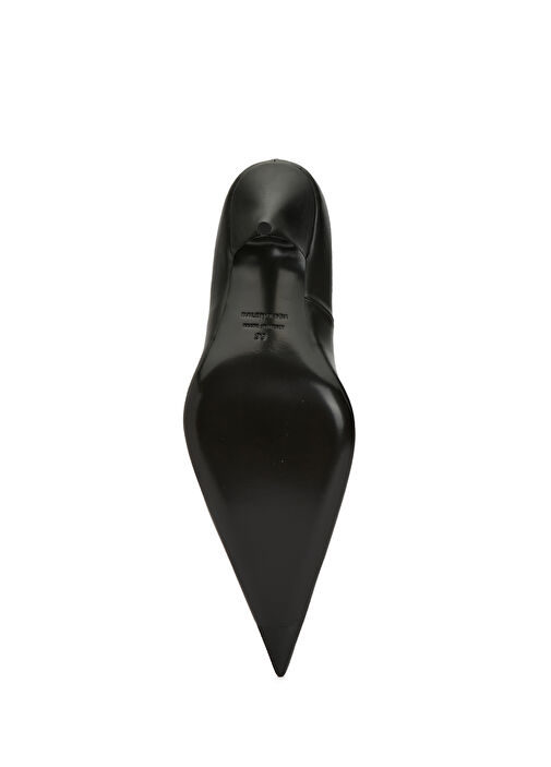 Siyah Deri Stiletto - Görsel 6