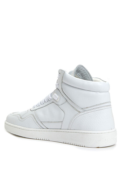 Beyaz Logolu Kadın Deri Bilek Boy Sneaker - Görsel 4