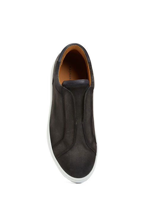 Gri Logo Detaylı Erkek Deri Sneaker - Görsel 5