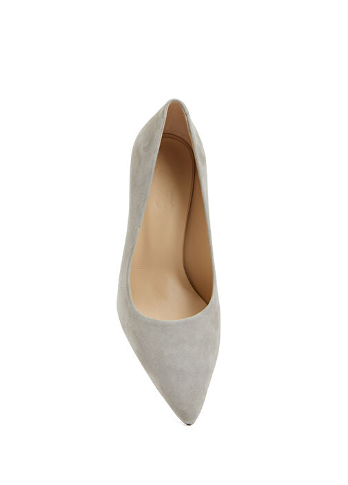 Açık Gri Süet Stiletto - Görsel 5
