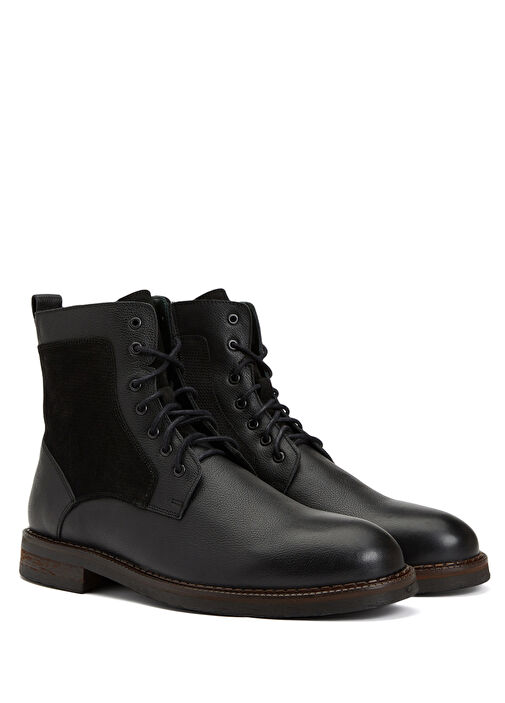 Siyah Bağcıklı Erkek Deri Bot - Görsel 3