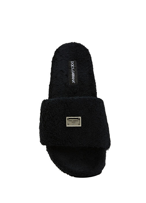 Siyah Dokulu Logo Detaylı Erkek Terlik - Görsel 5