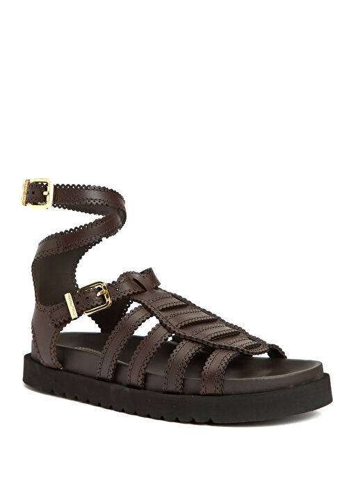 Goldie Gladiator Kahverengi Kadın Deri Sandalet - Görsel 3