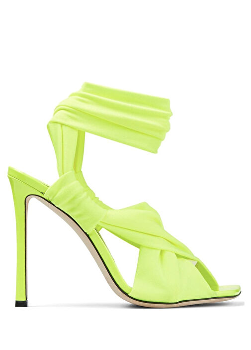 Neoma Neon Yeşil Kadın Jarse Sandalet - Görsel 2