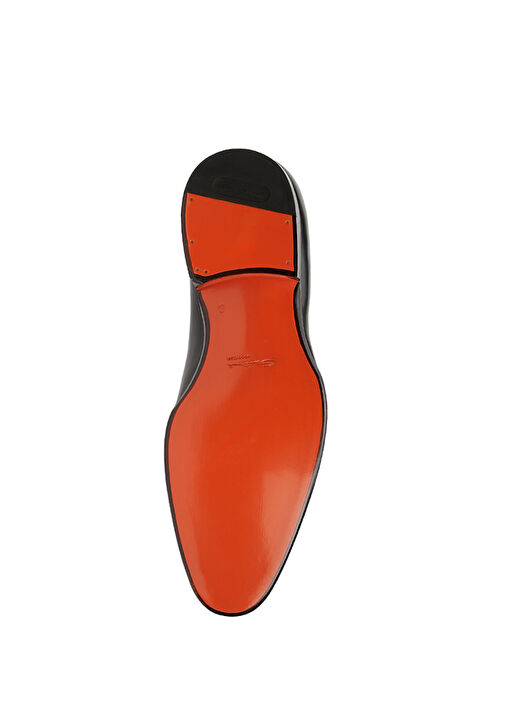 Santoni Siyah Santoni Deri Erkek Ayakkabı
