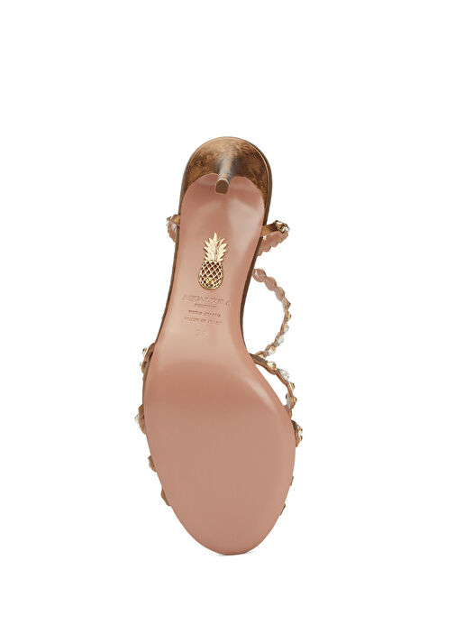 Aquazzura Aquazzura Tequila Gold Deri Topuklu Ayakkabı Sandalet & Terlik | Beymen Gold - 6. görsel