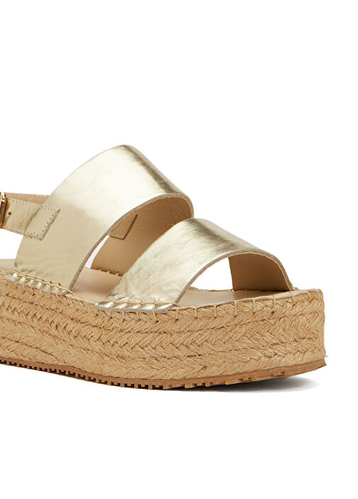 Gold Altın Rengi Kadın Deri Espadril - Görsel 7